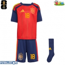 Spania Martin Zubimendi #18 Hjemmedraktsett Barn VM 2026 Kortermet (+ Korte bukser)